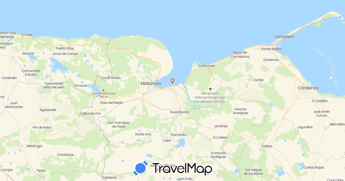 TravelMap itinerary: plane in Cuba (North America)